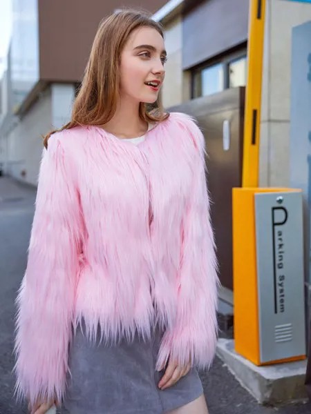 ZG женское пушистое пальто из искусственного меха 2021 настоящая фотография Новинка Зима Осень розовая кожаная куртка испания уличная мода длинный рукав теплый бренд
