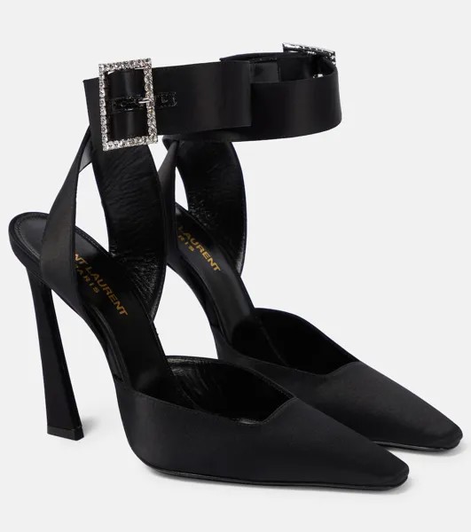 Атласные туфли Fanny 110 Saint Laurent, черный