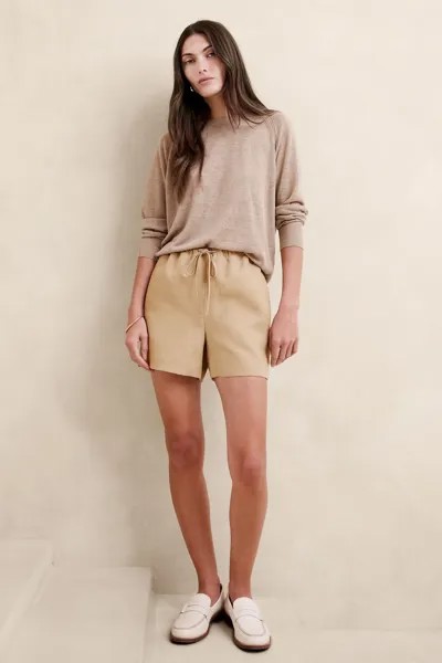 Легкие шорты Arcata из тенселя и льна Banana Republic, коричневый