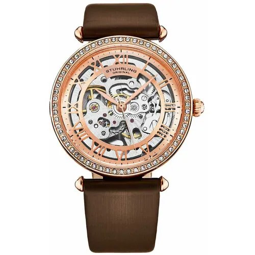 Наручные часы STUHRLING Legacy Механические наручные часы Stuhrling 4022.4, коричневый, розовый