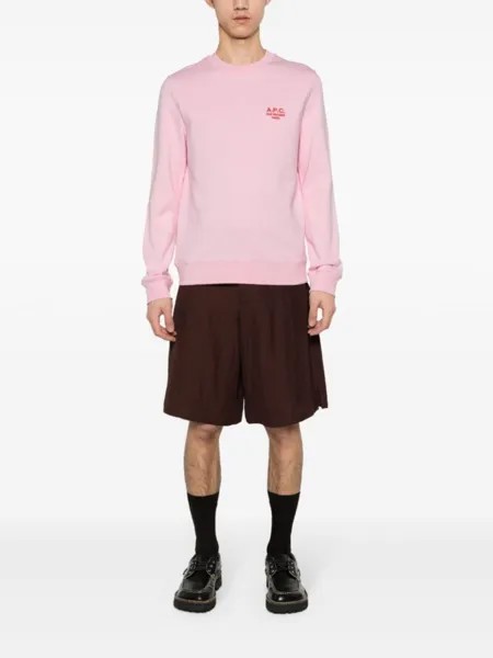 A.P.C. толстовка с вышитым логотипом, розовый