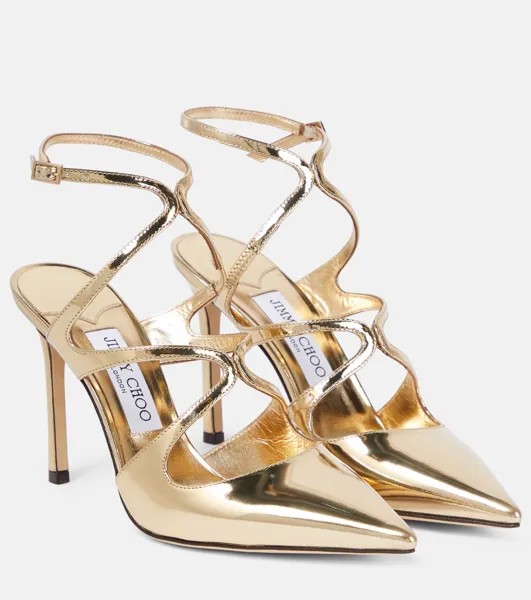 Туфли-лодочки Azia 95 из металлизированной кожи Jimmy Choo, золотой