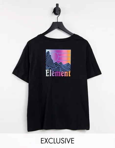 Черная футболка с принтом на спине Element Zoltana – эксклюзивно для ASOS-Черный