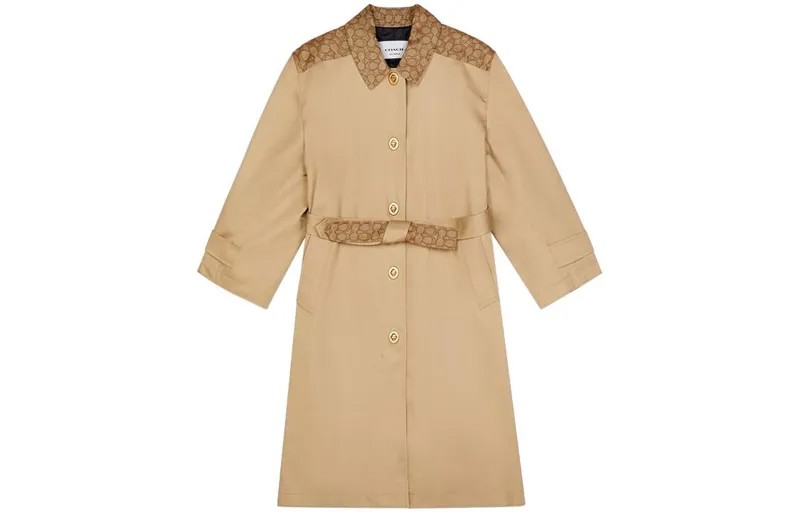 Женский тренч COACH, цвет Khaki