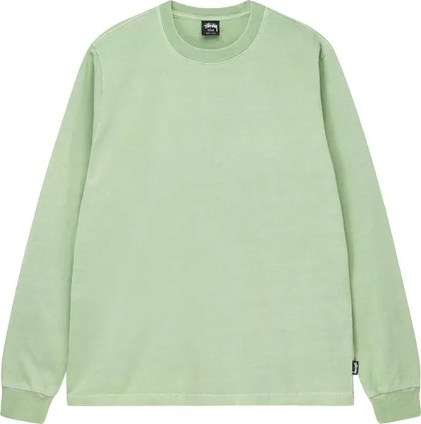 Лонгслив Stussy Pigment Dyed Long-Sleeve Crew 'Green', зеленый