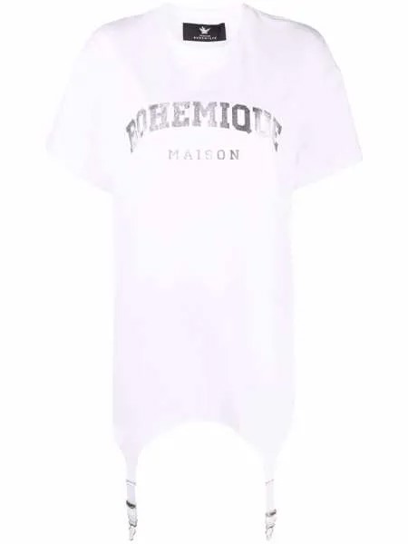 Maison Bohemique футболка с логотипом и подтяжками