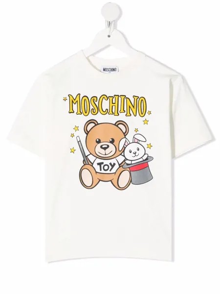 Moschino Kids футболка Toy Bear с логотипом