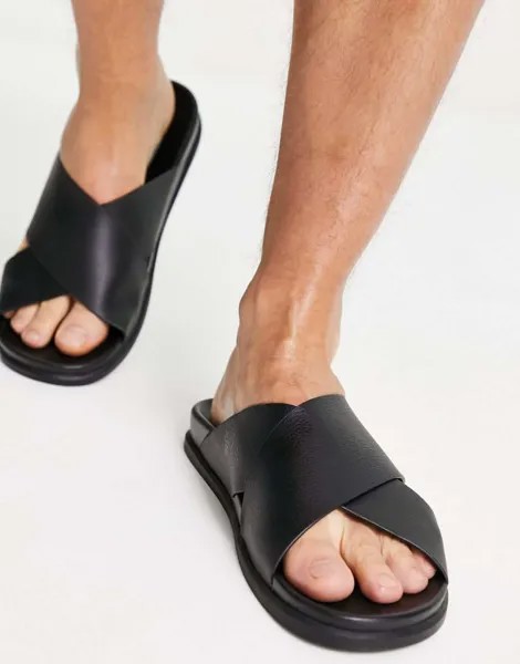 Черные сандалии с перекрестными ремешками Truffle Collection
