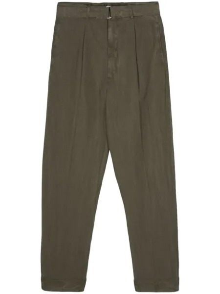 Officine Generale укороченные брюки Hugo, зеленый