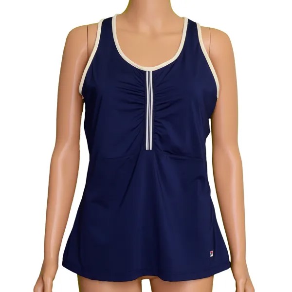 Футболка FILA Womens Heritage Racerback Tennis Shirt Tank 50+ UPF, темно-синяя, НАБОР РАЗМЕРА