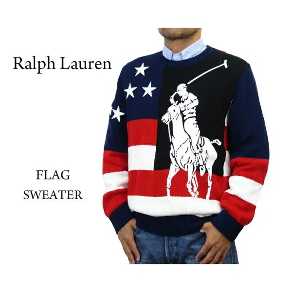 Свитер с круглым вырезом и флагом США Big Pony Polo Ralph Lauren