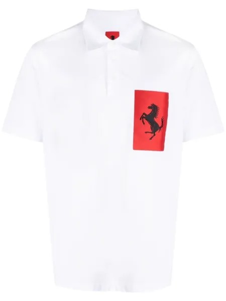 Ferrari рубашка поло с нашивкой Prancing Horse, белый