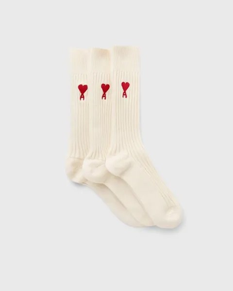Носки Ami Paris Three Pack Ami De Coeur Socks, белый