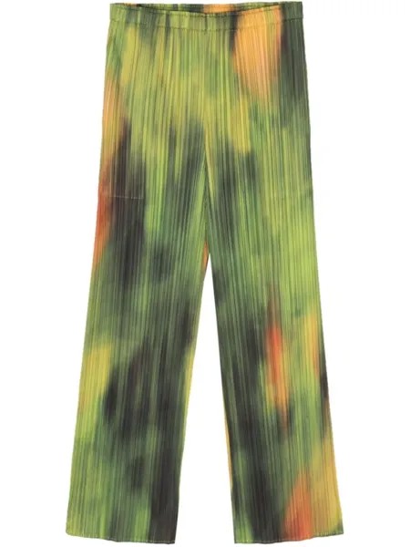 Pleats Please Issey Miyake прямые брюки Turnip Spinach, зеленый