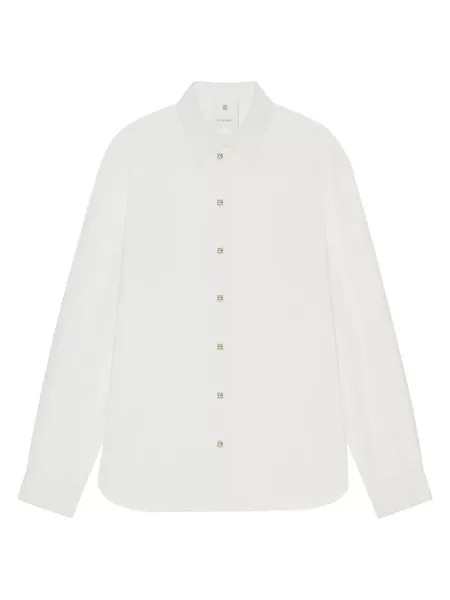 Рубашка из шелка с деталями 4G из металла и страз Givenchy, цвет off white