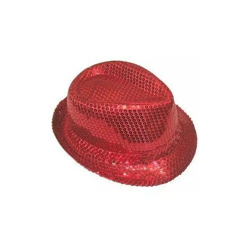 Шляпа карнавальная с пайетками, Красная