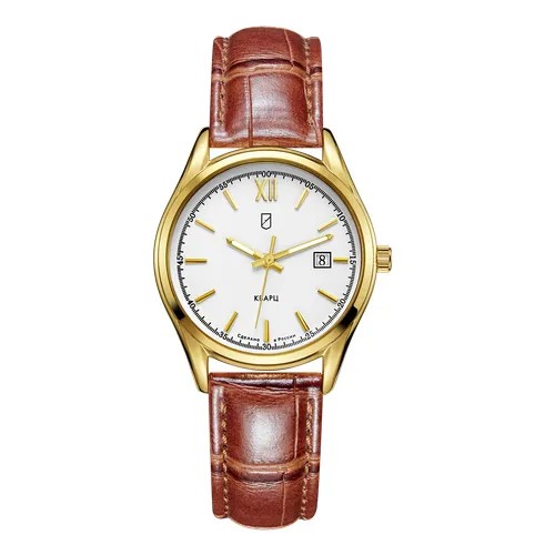 Наручные часы УЧЗ 3006L-1, золотой, коричневый