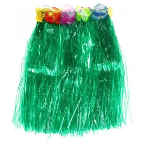 Гавайская юбка, цвет зеленый 40 см (Набор 10 шт.)
