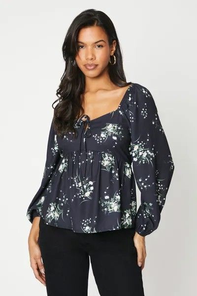 Блузка с длинными рукавами и цветочным принтом Dorothy Perkins, мультиколор