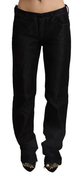 Джинсы ERMANNO SCERVINO Прямые черные хлопковые джинсовые брюки с заниженной талией s.W31 300 долларов США