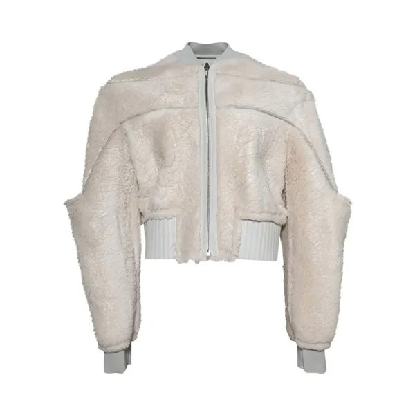 Куртка Rick Owens Girdered Cropped Bomber Jacket, цвет Pearl