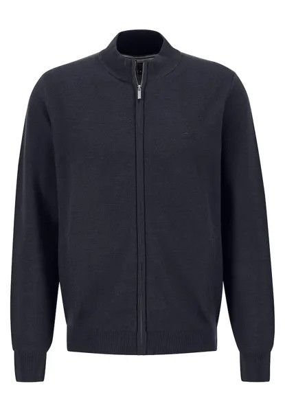 Пуловер FYNCH HATTON Cardigan Zip, Structure, синий