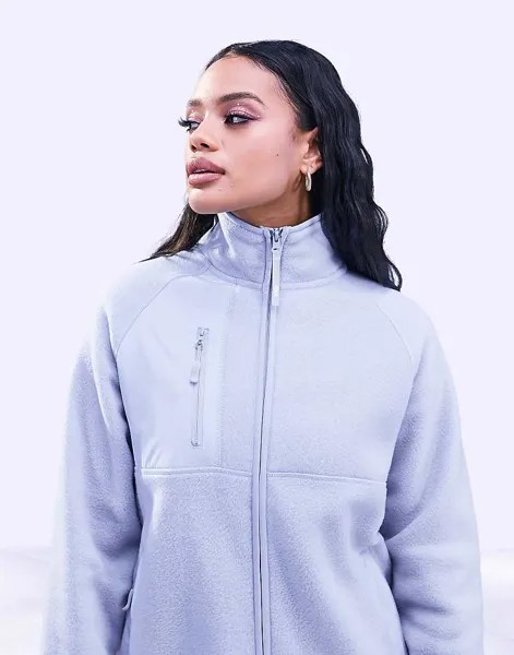 ASOS 4505 – Лыжная флисовая куртка Teddy с застежкой-молнией и ткаными вставками