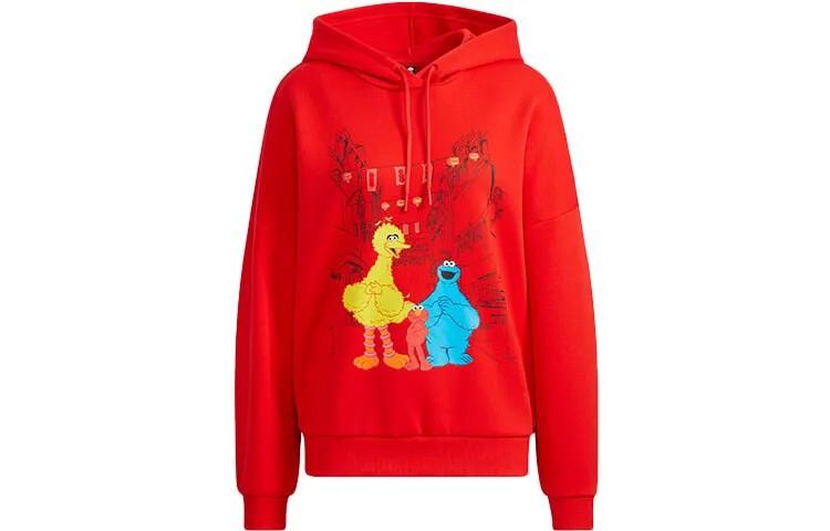 Совместная коллекция Sesame Street X Sesame Street, женская толстовка красного цвета Adidas Neo