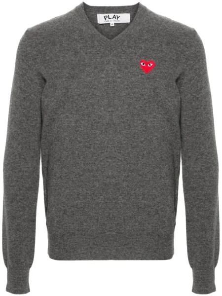 Comme Des Garçons Play шерстяной джемпер с нашивкой, серый