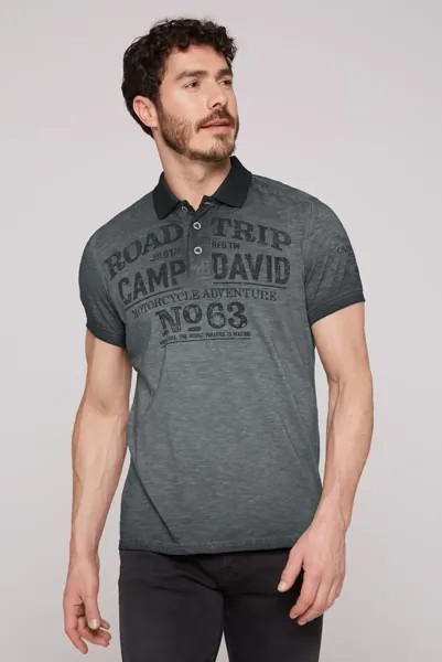 Рубашка-поло CAMP DAVID, хлопок, черный