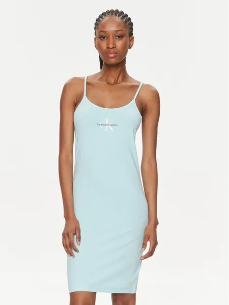 Летнее платье приталенного кроя Calvin Klein, бирюзовый