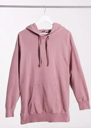 Худи в стиле oversized с вставками выбеленного розового цвета ASOS DESIGN-Розовый