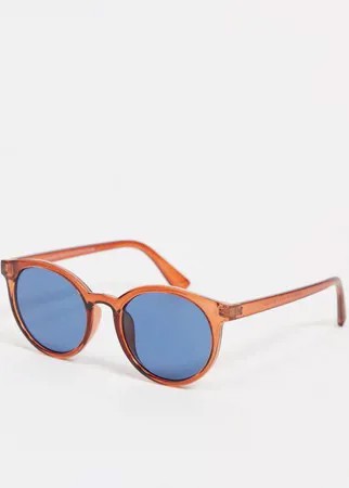Круглые солнцезащитные очки с голубыми линзами New Look-Голубой