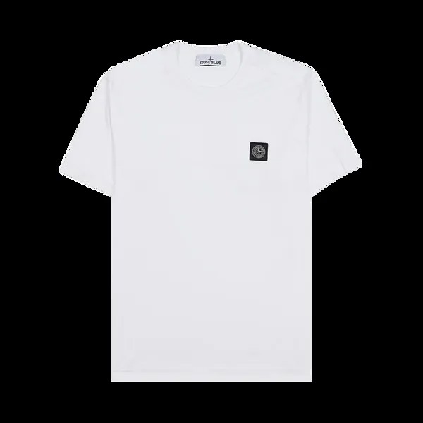 Футболка Stone Island Garment Dyed Logo 'White', белый