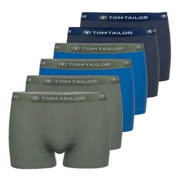 Боксеры Tom Tailor Boxershort 6 шт, цвет Dunkelblau/Blau/Khaki