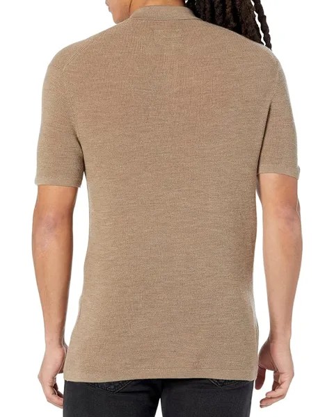 Поло AllSaints Ivar Merino Short Sleeve Polo, цвет Warm Taupe Marl