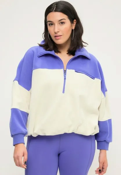Флисовый свитер BOXY SHAPE COLORBLOCKING STEHKRAGEN MIT ZIPPER Studio Untold, фиолетовый