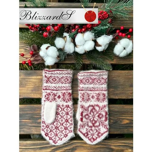 Варежки , демисезон/зима, шерсть, вязаные, утепленные, размер 6-8, мультиколор