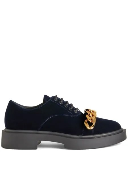 Giuseppe Zanotti бархатные лоферы Adric, синий