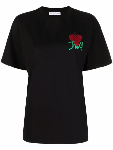 JW Anderson strawberry-embroidered T-shirt