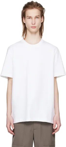 Белая футболка с принтом Helmut Lang