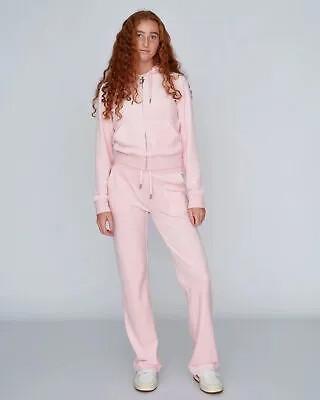 Juicy Couture Wmns Robertson Classic Velour Zip Trough Hoodie Women миндальный цвет