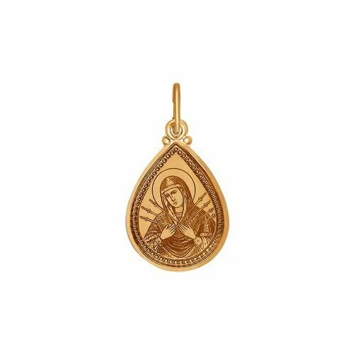 Подвеска GOLD CENTER, красное золото, 585 проба, эмаль
