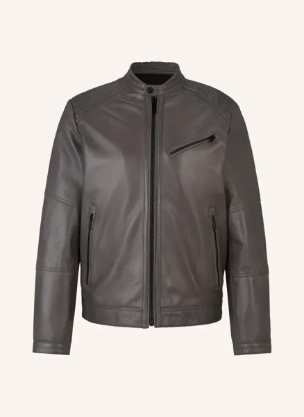 Кожаная куртка leather jacket wells, серая Strellson, серый