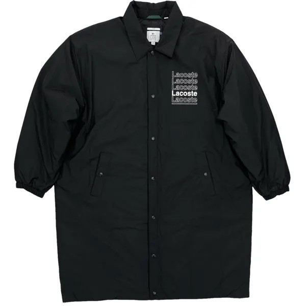 Lacoste L!VE Water Resistant Parka Puffer Jacket Size XXL Black Letter Print