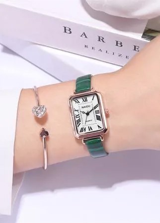 1шт винтажные прямоугольные кварцевые наручные часы и 1шт браслет
