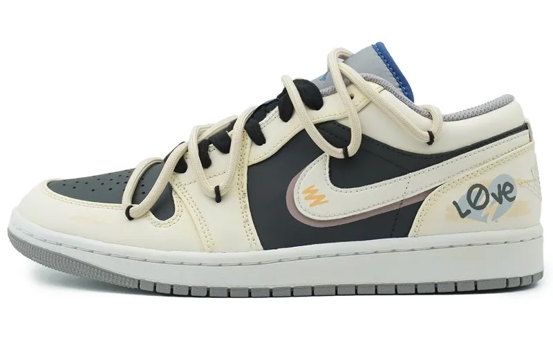 Кроссовки Air Jordan 1 Vintage Basketball Shoes Women's Low-top Yellow/black, желтый
