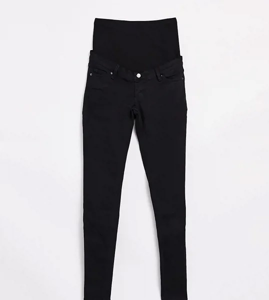 Черные джинсы со вставкой поверх живота Topshop Maternity Jamie-Черный
