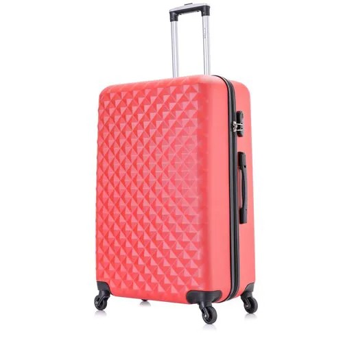 Умный чемодан L'case, 63 л, размер M, розовый, красный