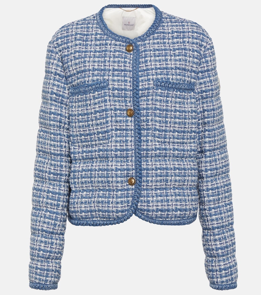 Пуховик Eliadi из смесового хлопка Moncler, синий